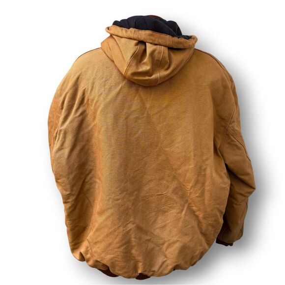 Vintage Carhartt J140 BRN Hooded Active Jacket Quilted Men’s size XXL 2XL Wheat - Picture 5 of 12